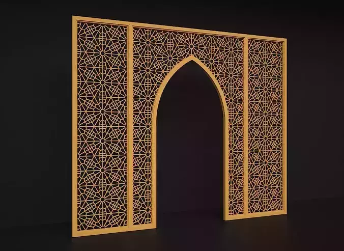 Arch with ornament with persian style 3D model