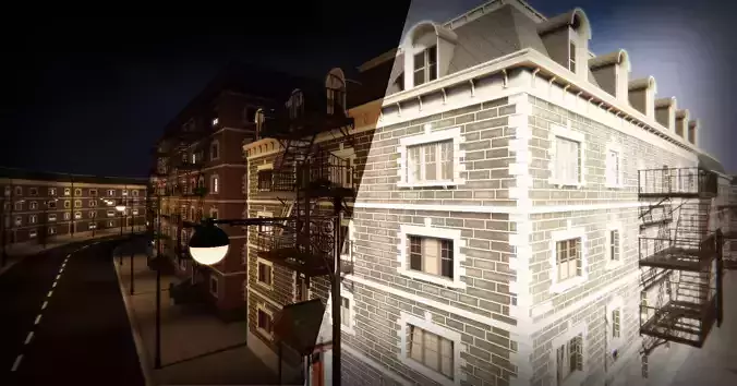Modular Apartment Environment for Unity Low-poly 3D model