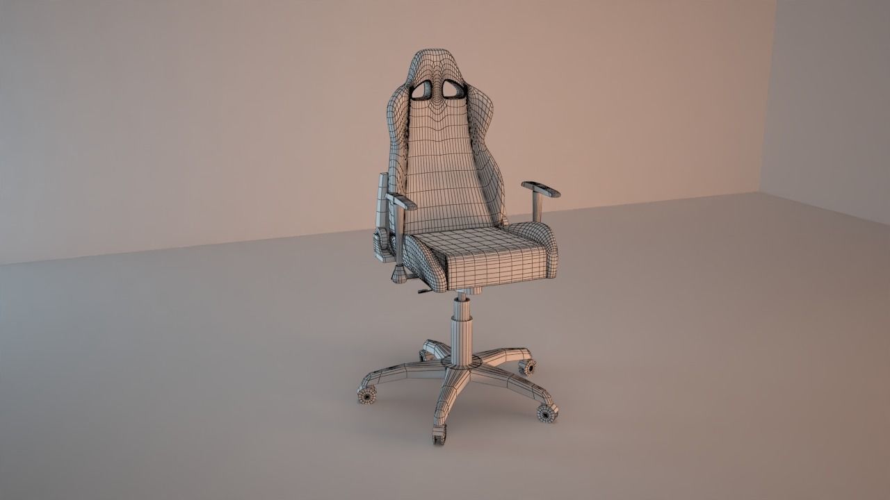 Gaming chair model Low-poly 3D model_9