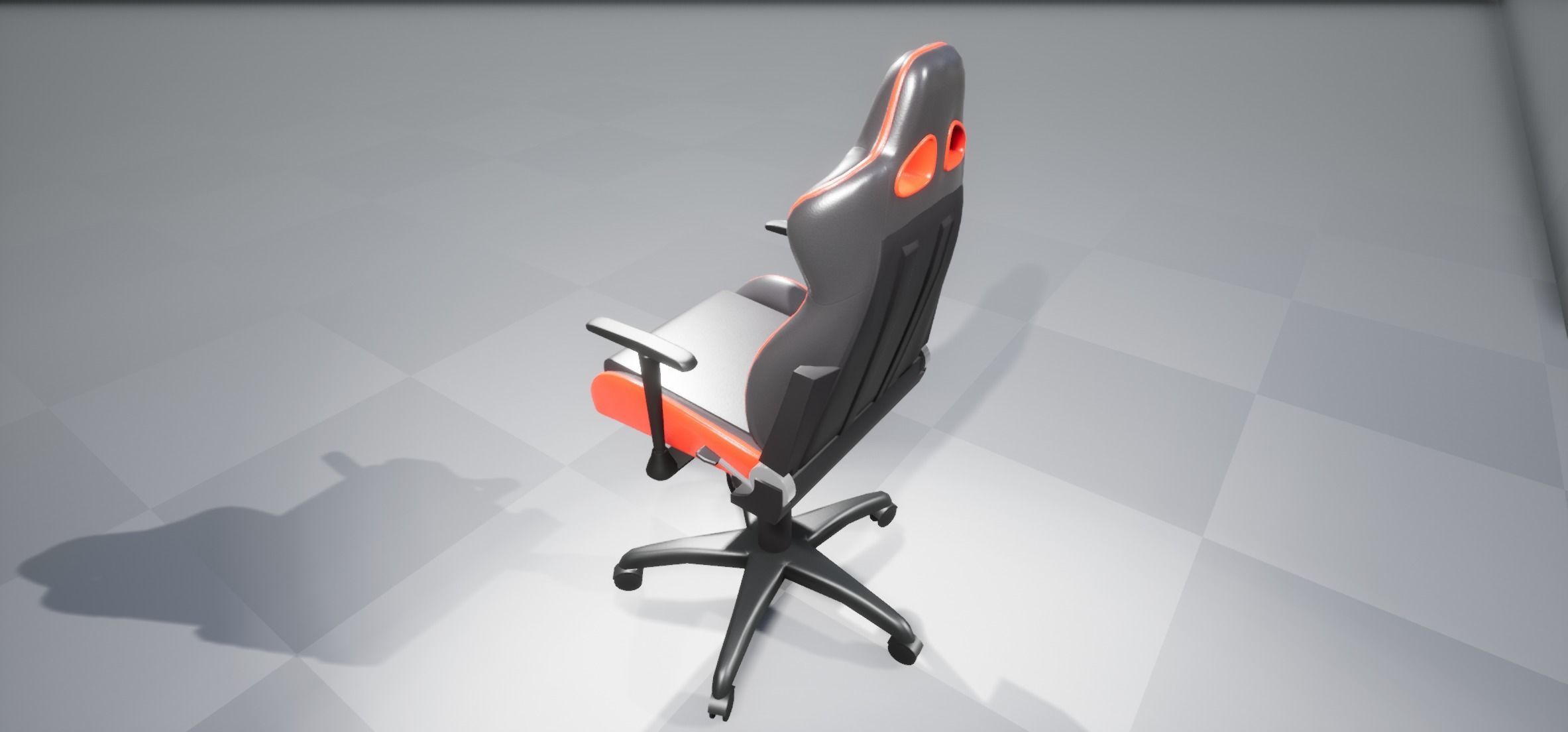 Gaming chair model Low-poly 3D model_6
