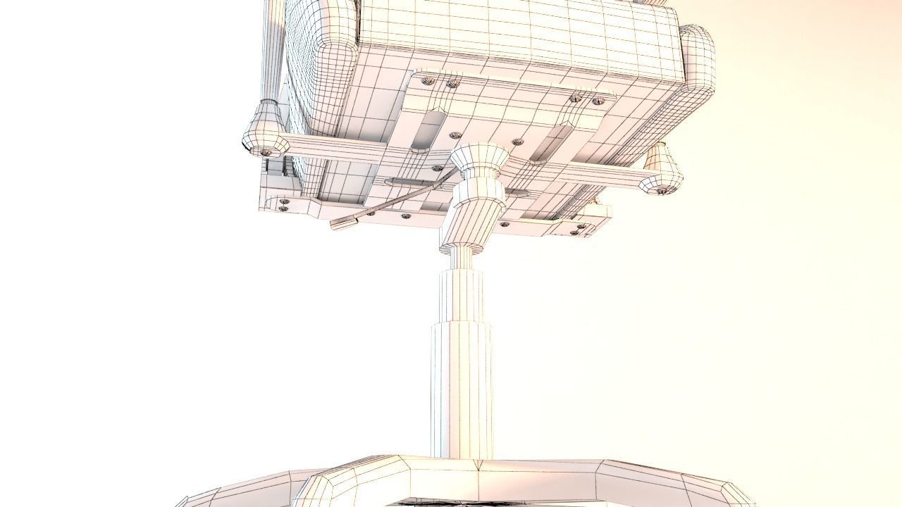 Gaming chair model Low-poly 3D model_10