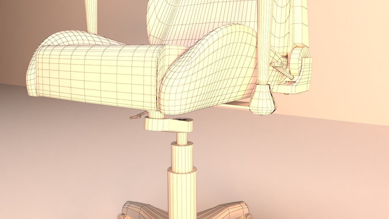 Gaming chair model Low-poly 3D model_13