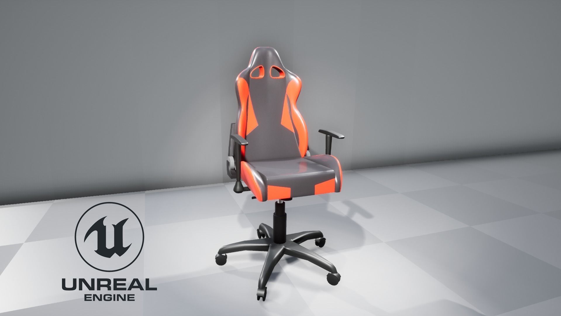 Gaming chair model Low-poly 3D model_5