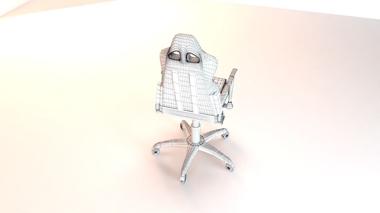 Gaming chair model Low-poly 3D model_11