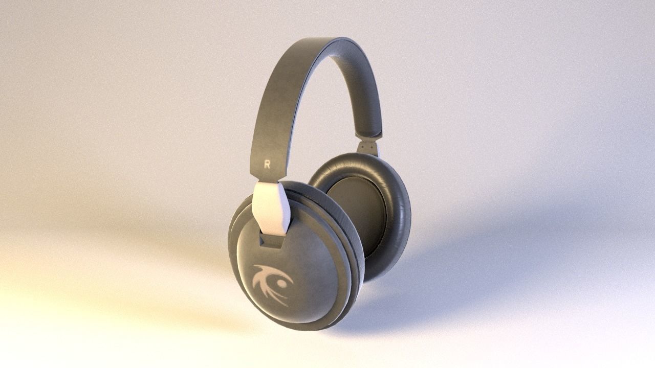 Full size headphones Low-poly 3D model_6
