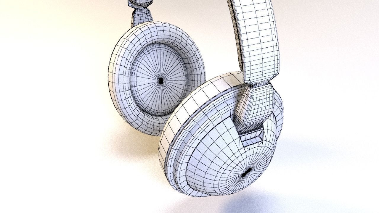 Full size headphones Low-poly 3D model_10
