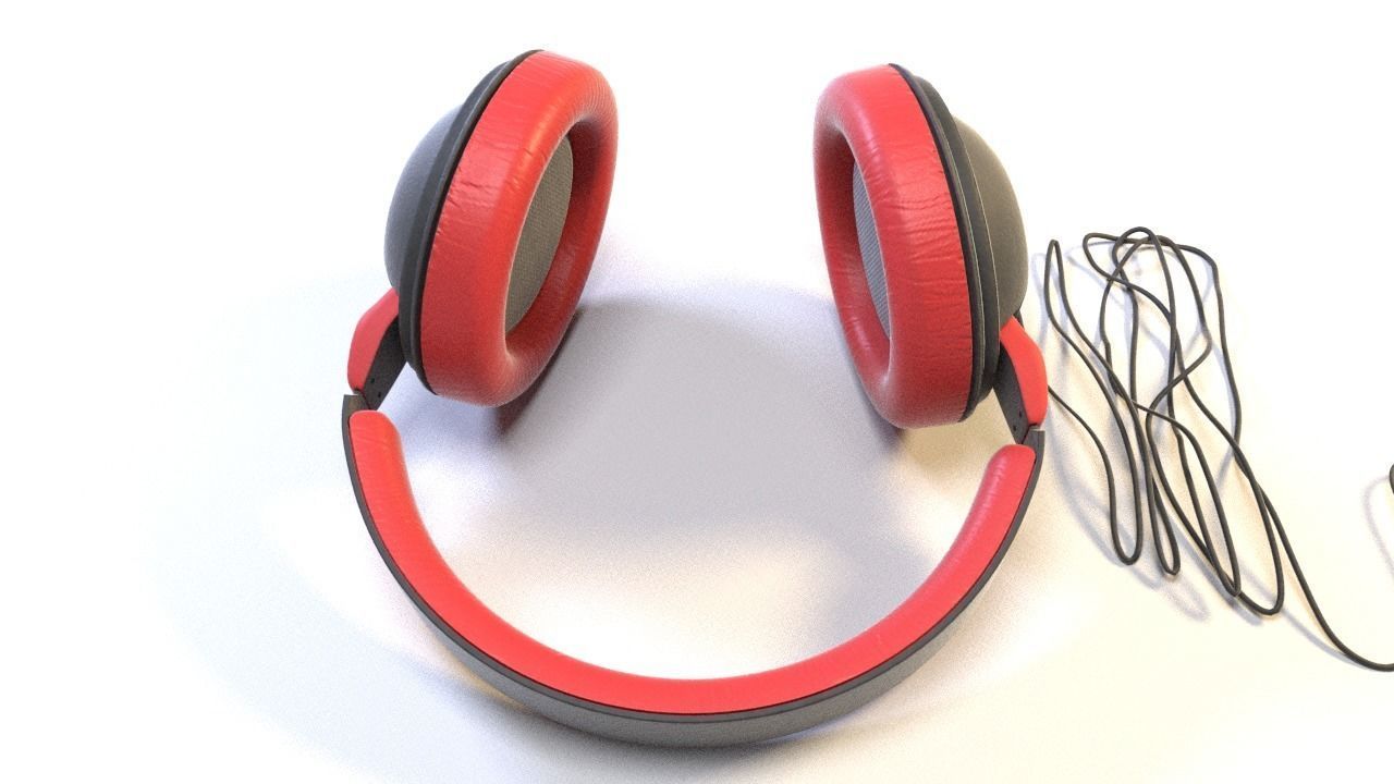 Full size headphones Low-poly 3D model_5