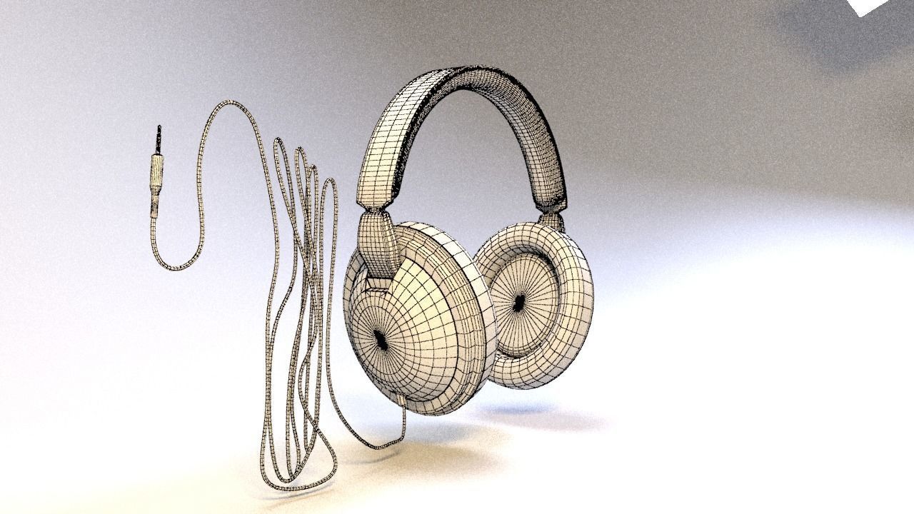 Full size headphones Low-poly 3D model_12