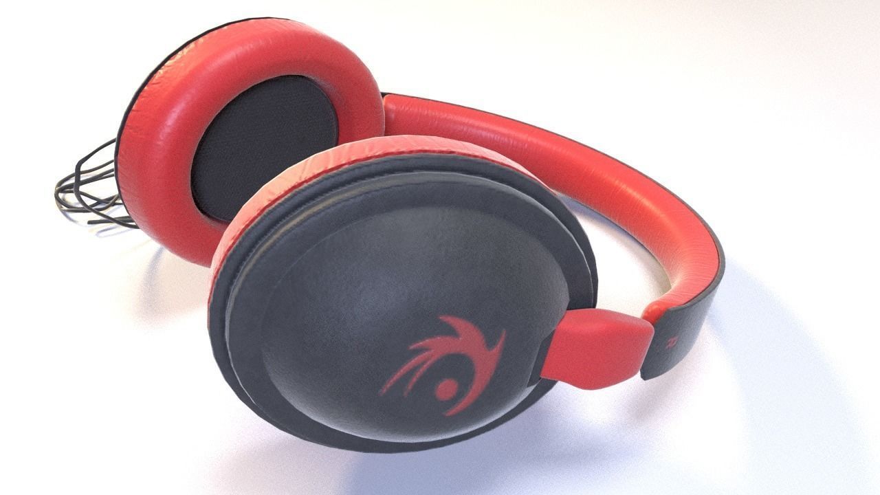 Full size headphones Low-poly 3D model_1