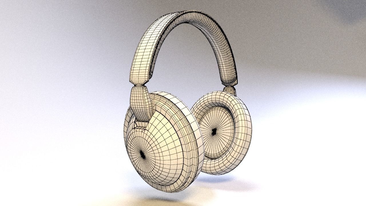 Full size headphones Low-poly 3D model_11