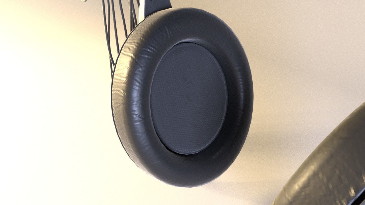 Full size headphones Low-poly 3D model_9