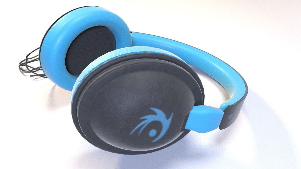Full size headphones Low-poly 3D model_3