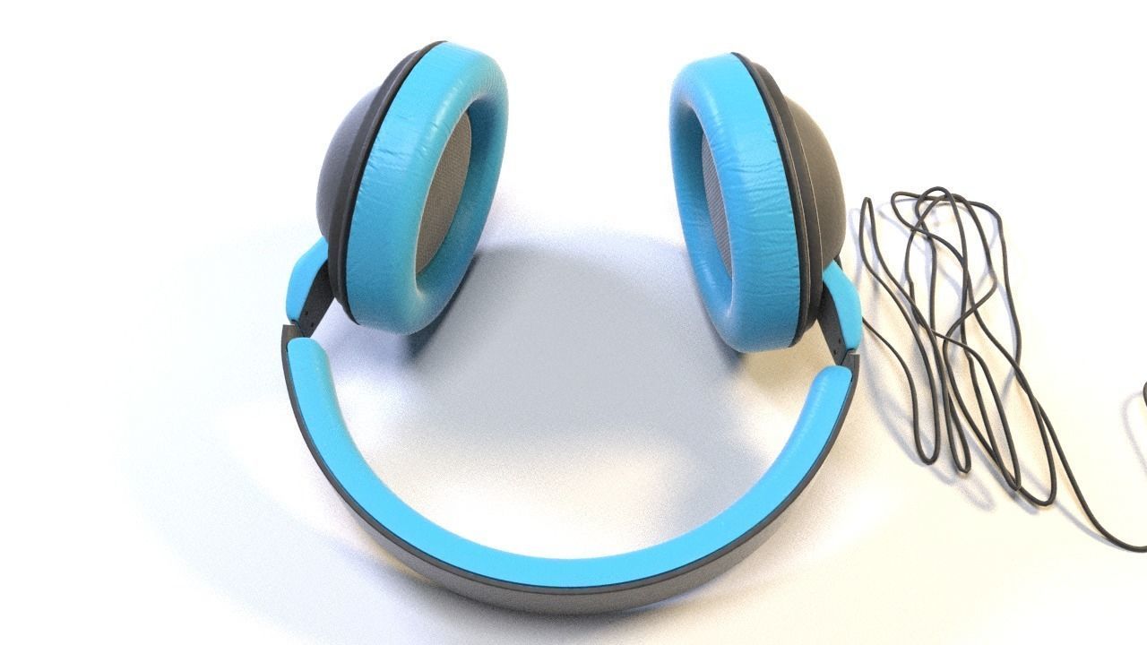 Full size headphones Low-poly 3D model_4