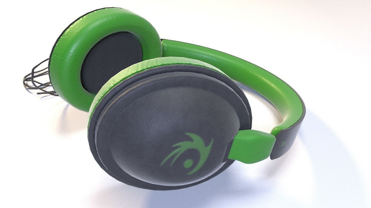 Full size headphones Low-poly 3D model_2