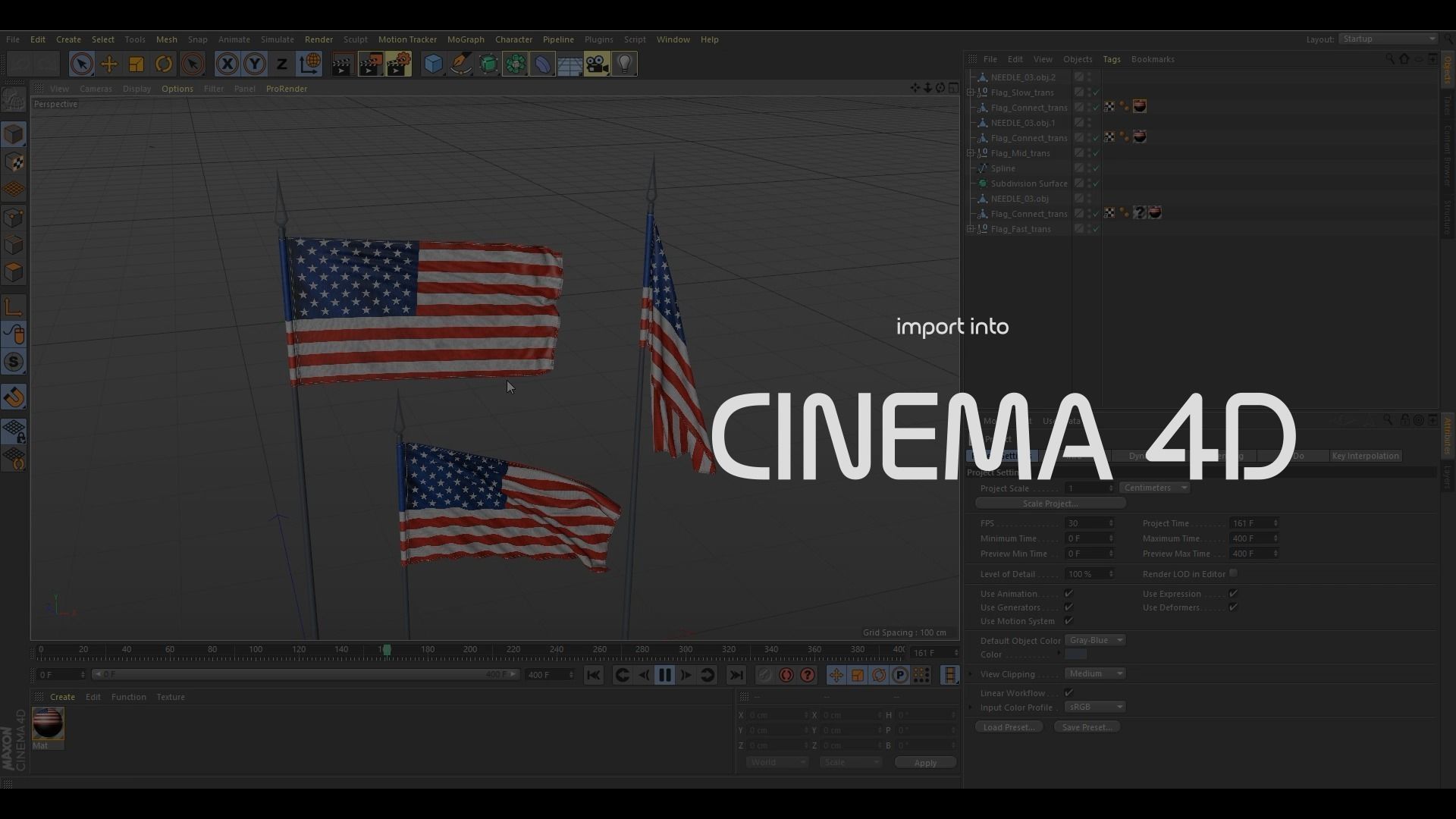 FLAG ANIMATED 3 SPEED OF WIND Low-poly 3D model_8