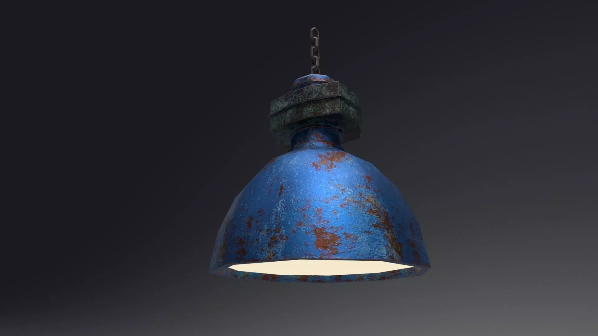 Industrial Light - Factory Lighting with Chain Low-poly 3D model