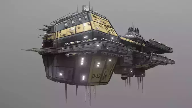 Space Force 1 Destroyer Low-poly 3D model