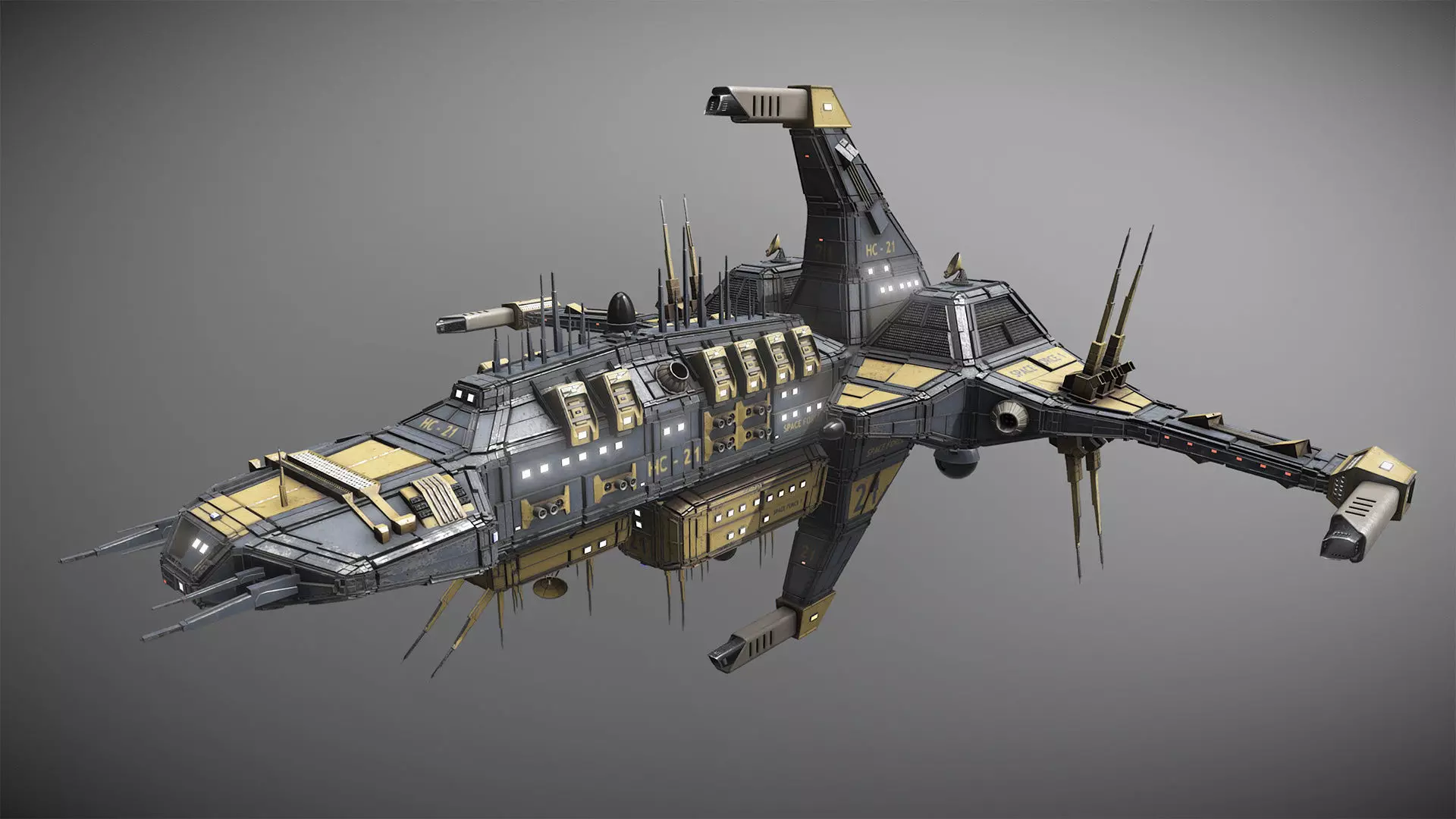 Space Force 1 Cruiser Low-poly 3D model_0