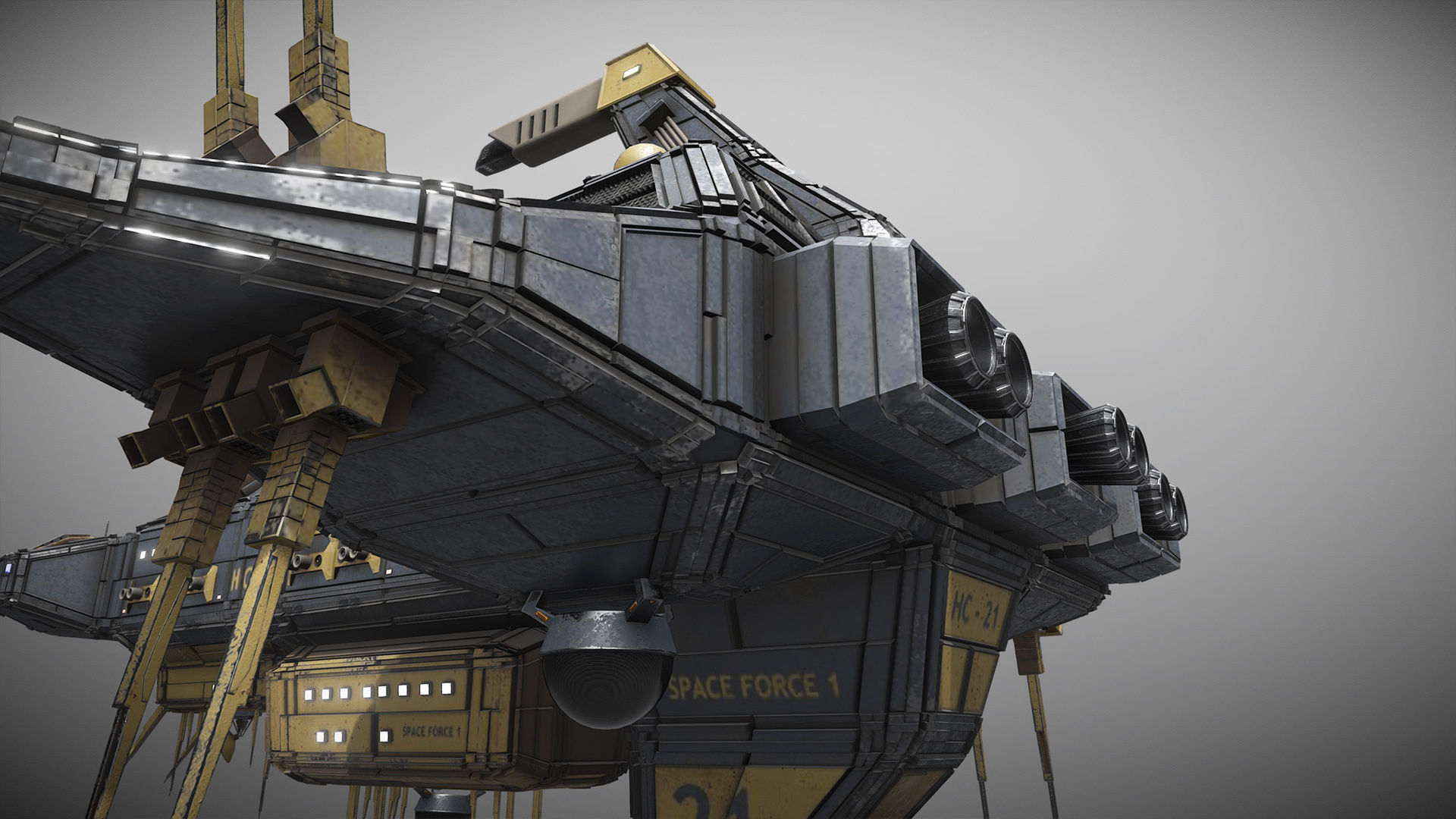 Space Force 1 Cruiser Low-poly 3D model_3