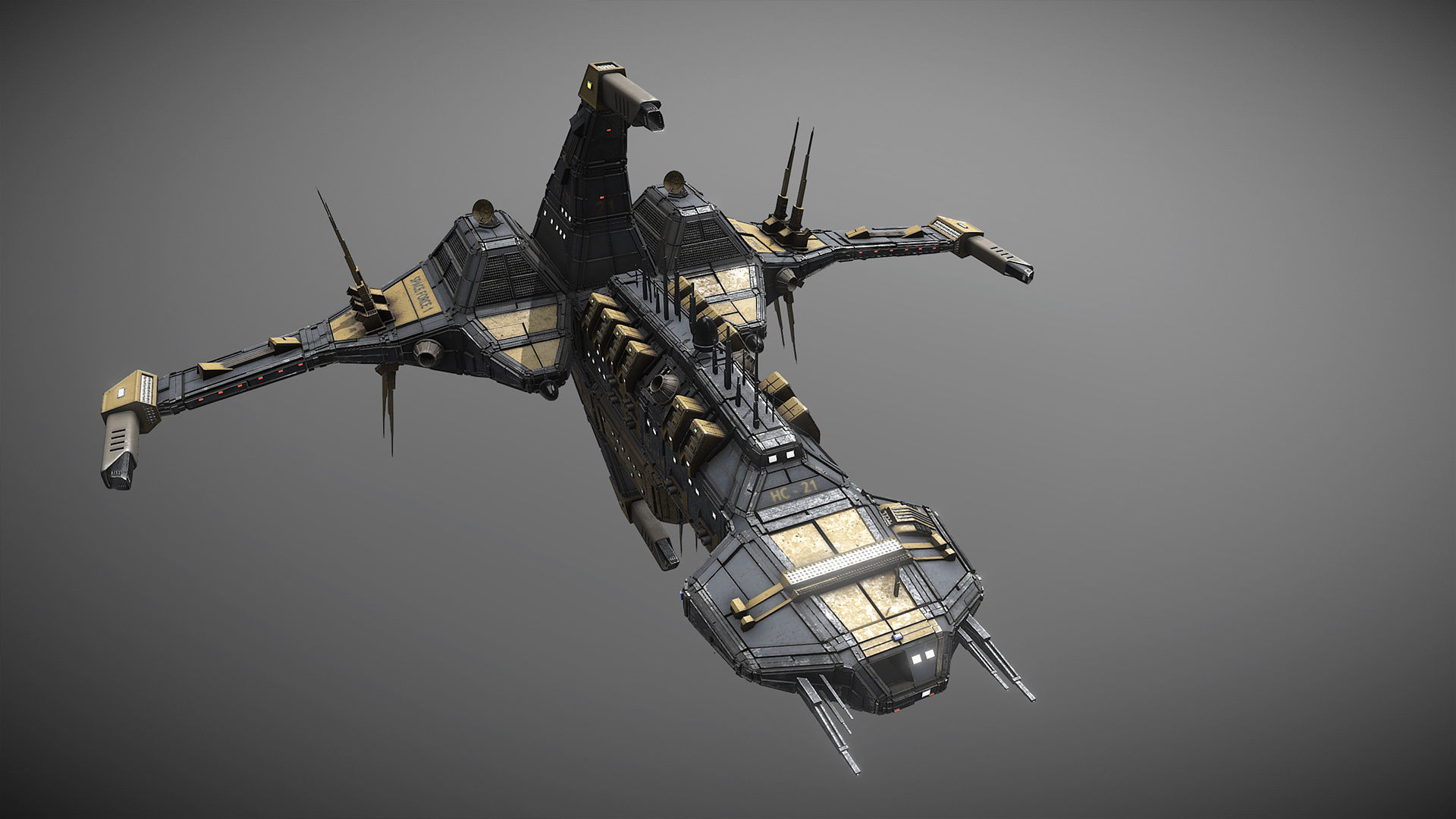 Space Force 1 Cruiser Low-poly 3D model_1