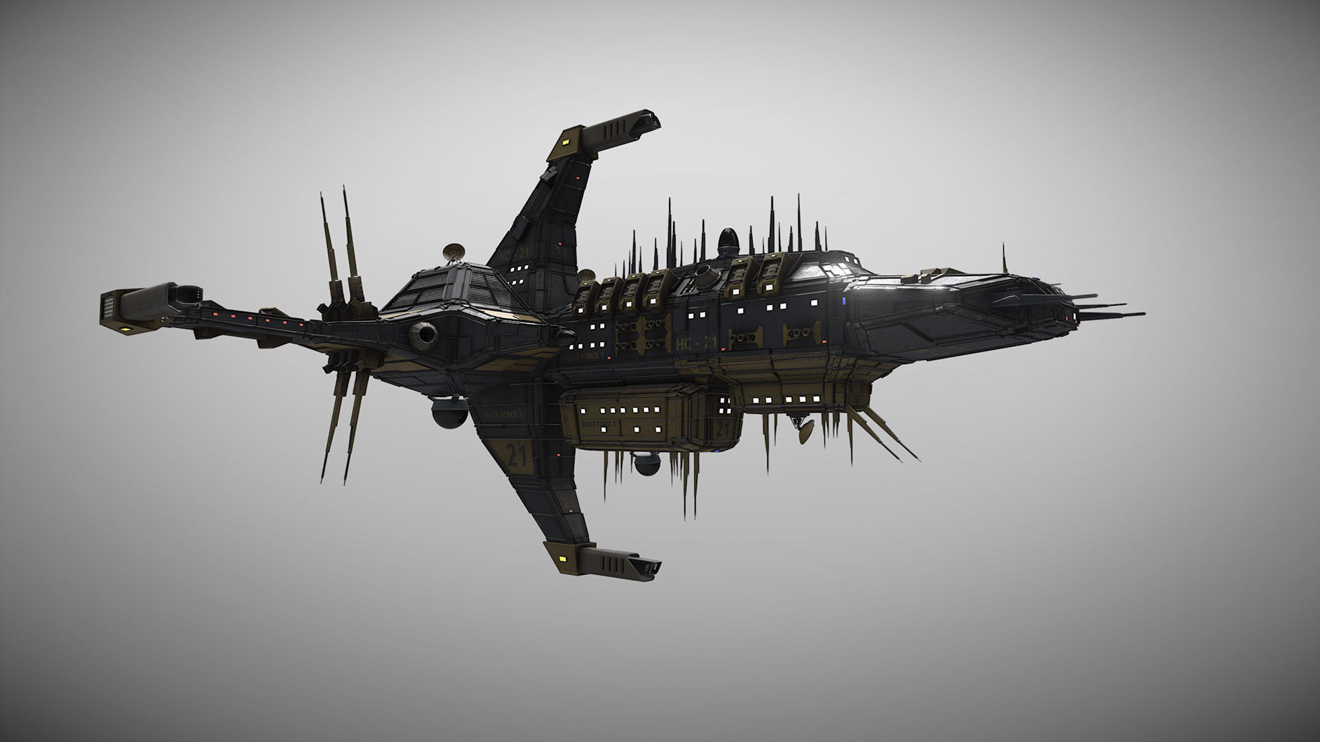 Space Force 1 Cruiser Low-poly 3D model_12
