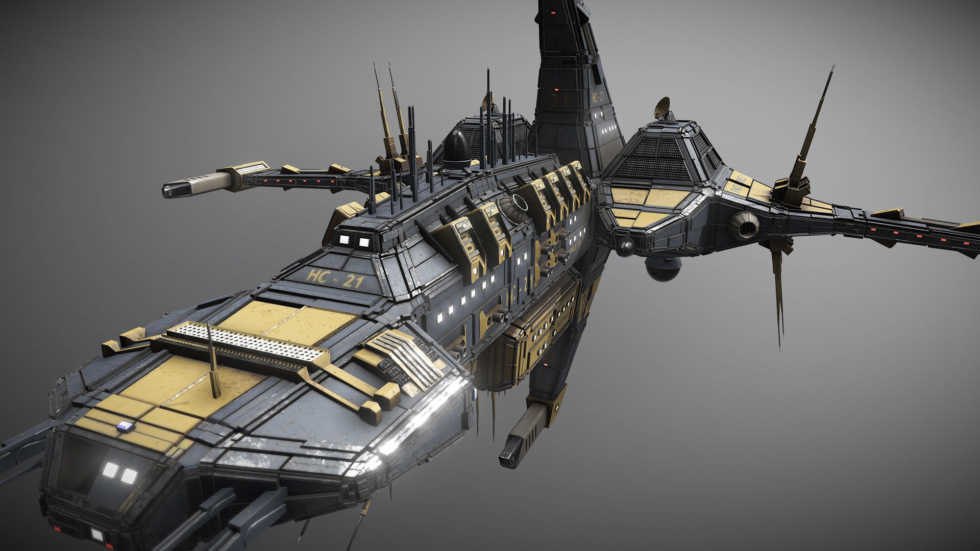 Space Force 1 Cruiser Low-poly 3D model_9