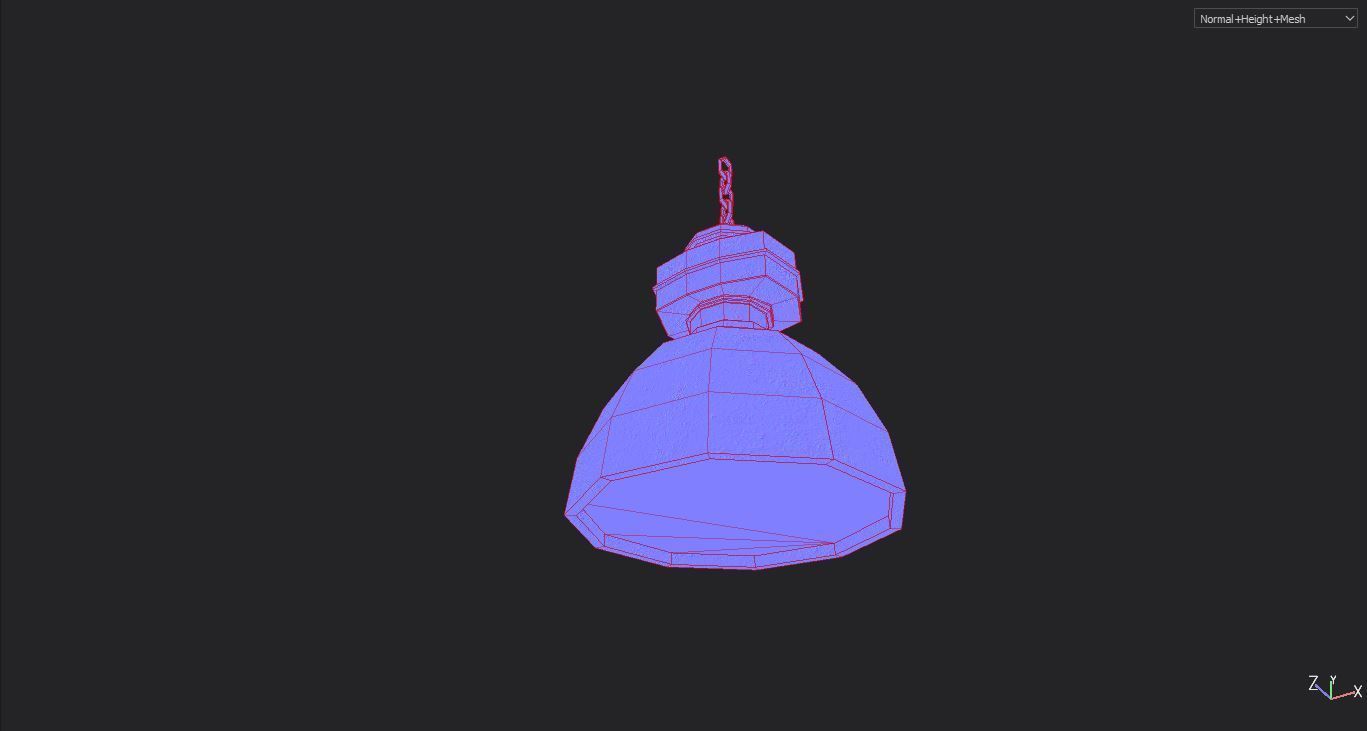 Industrial Light Set - Different Lamps Set Low-poly 3D model_10