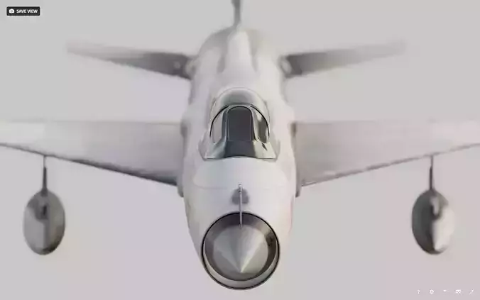 Mig-21 fighter jet flying in sky