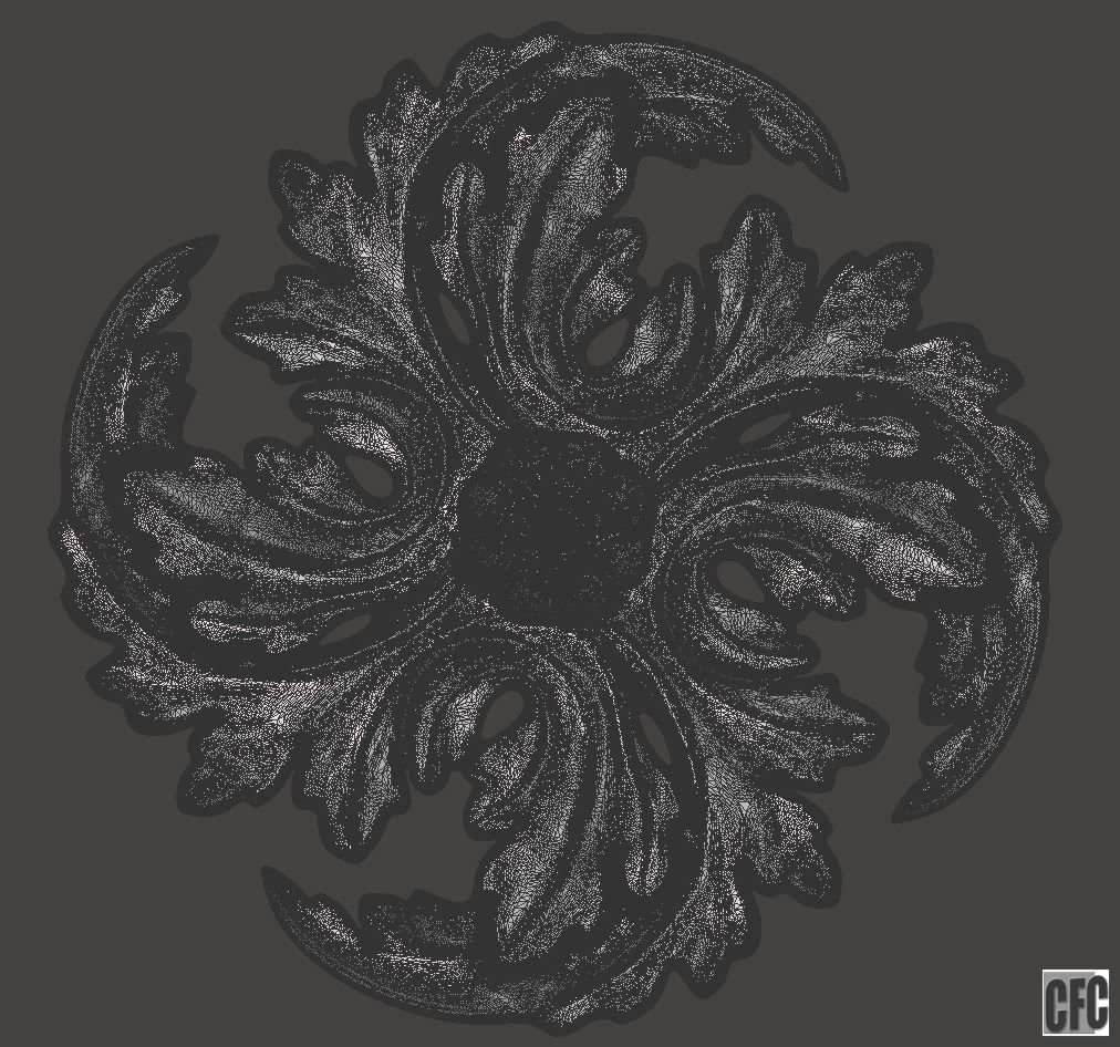WoodCarving floral detail - 3d model for CNC - FlowerCFC01 3D print model_6