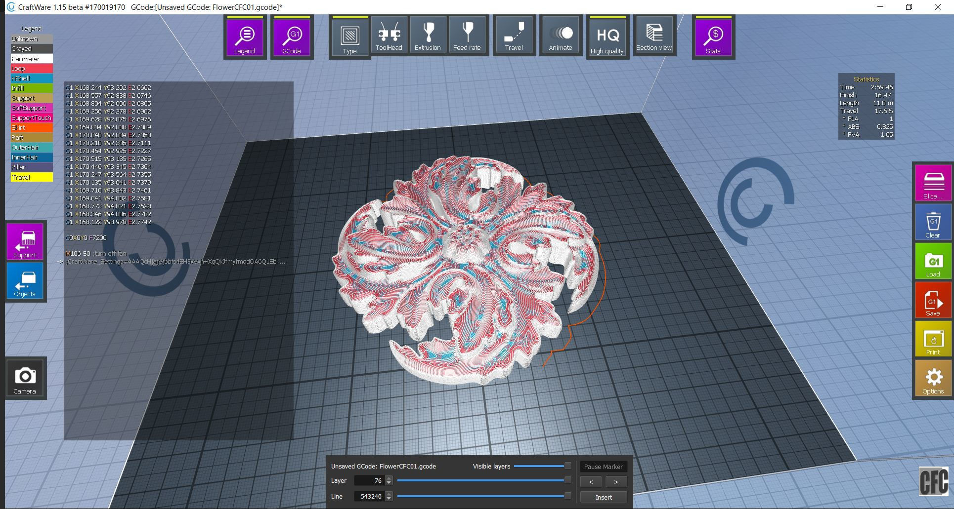 WoodCarving floral detail - 3d model for CNC - FlowerCFC01 3D print model_10