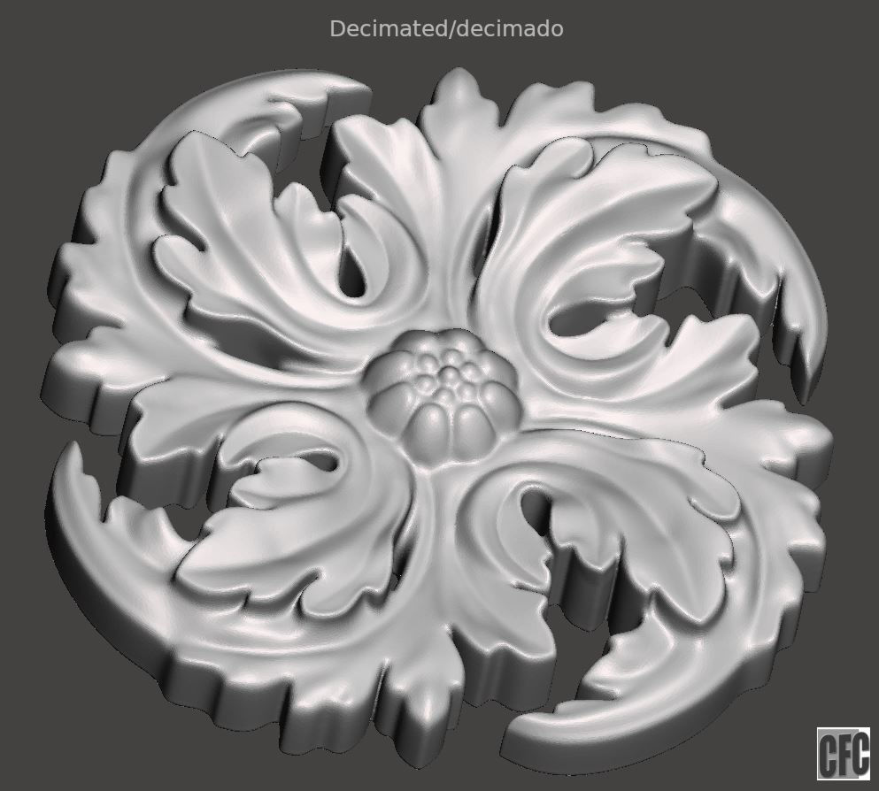 WoodCarving floral detail - 3d model for CNC - FlowerCFC01 3D print model_18