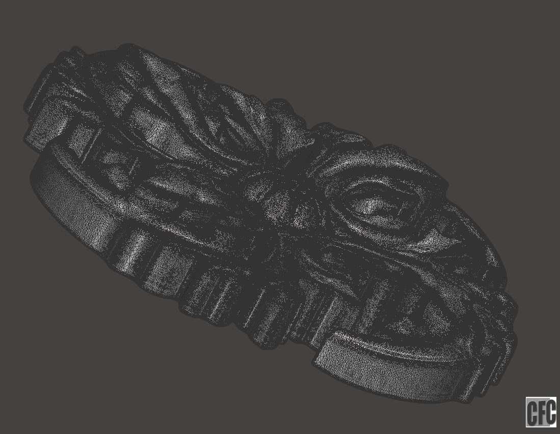 WoodCarving floral detail - 3d model for CNC - FlowerCFC01 3D print model_8