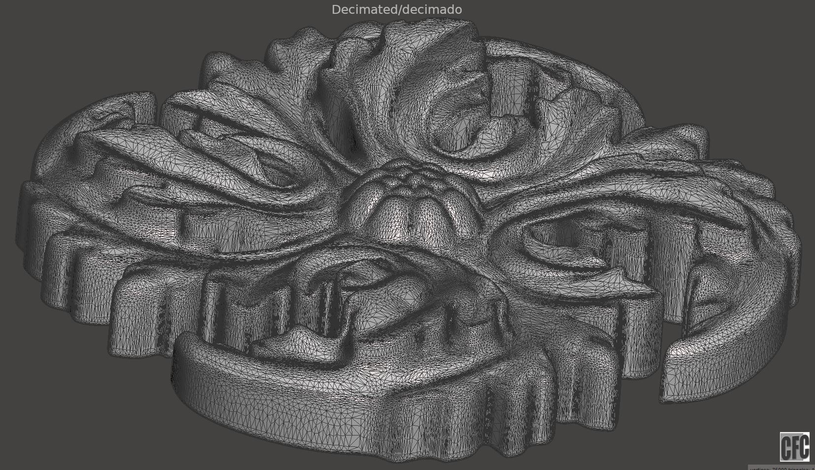 WoodCarving floral detail - 3d model for CNC - FlowerCFC01 3D print model_20