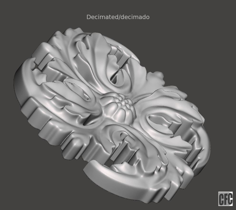 WoodCarving floral detail - 3d model for CNC - FlowerCFC01 3D print model_17