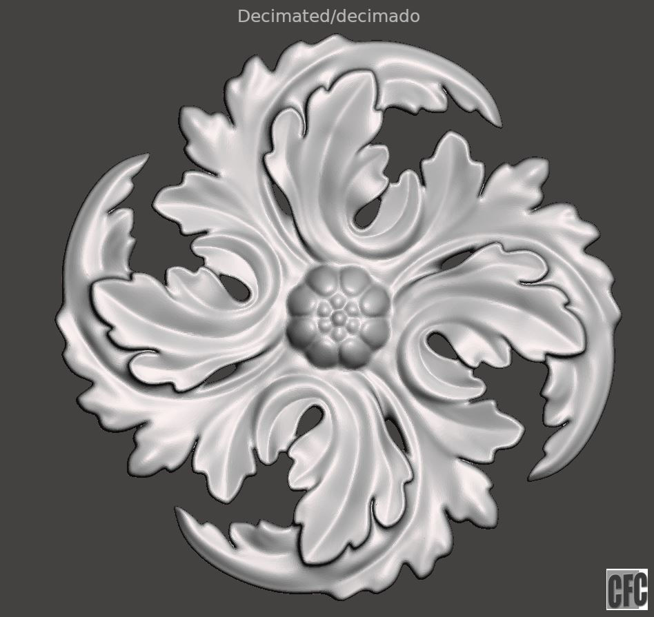 WoodCarving floral detail - 3d model for CNC - FlowerCFC01 3D print model_15