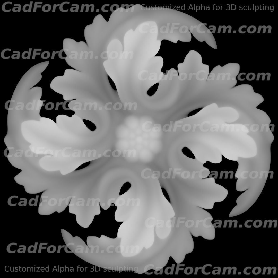 WoodCarving floral detail - 3d model for CNC - FlowerCFC01 3D print model_14