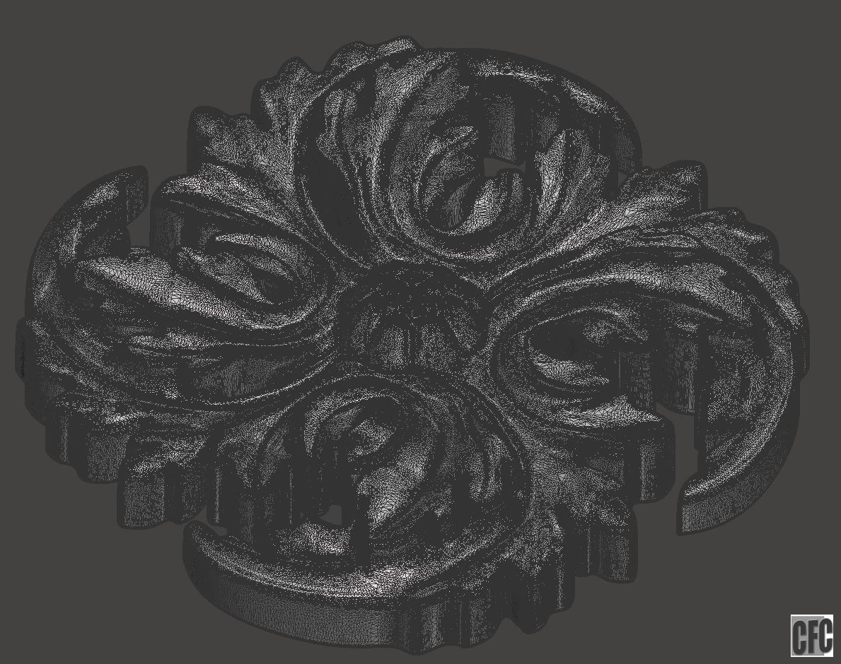 WoodCarving floral detail - 3d model for CNC - FlowerCFC01 3D print model_7