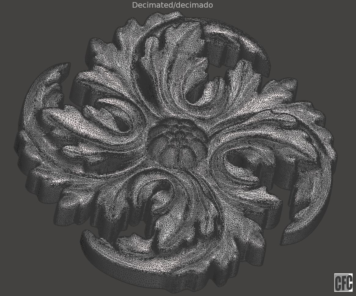 WoodCarving floral detail - 3d model for CNC - FlowerCFC01 3D print model_19