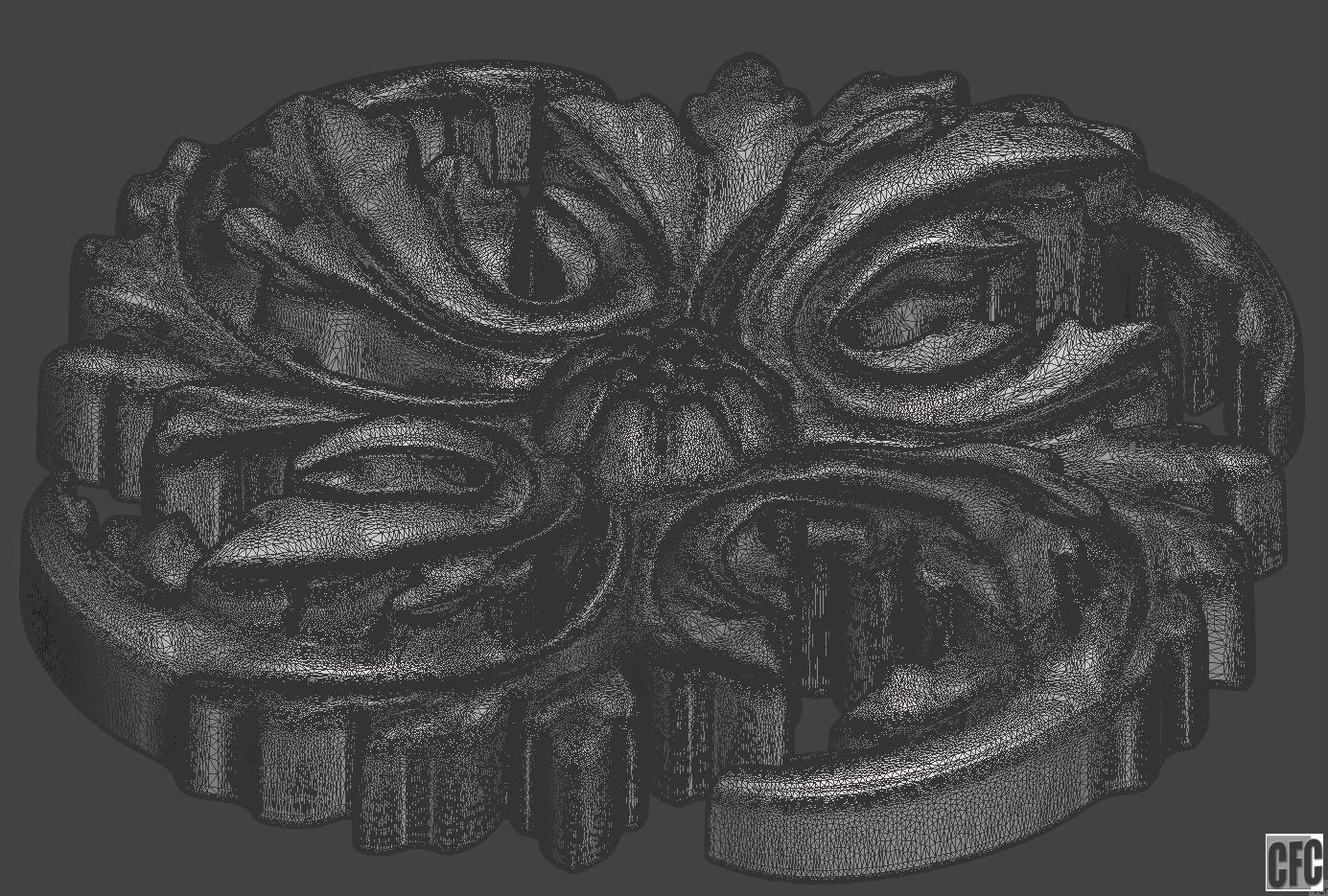 WoodCarving floral detail - 3d model for CNC - FlowerCFC01 3D print model_9