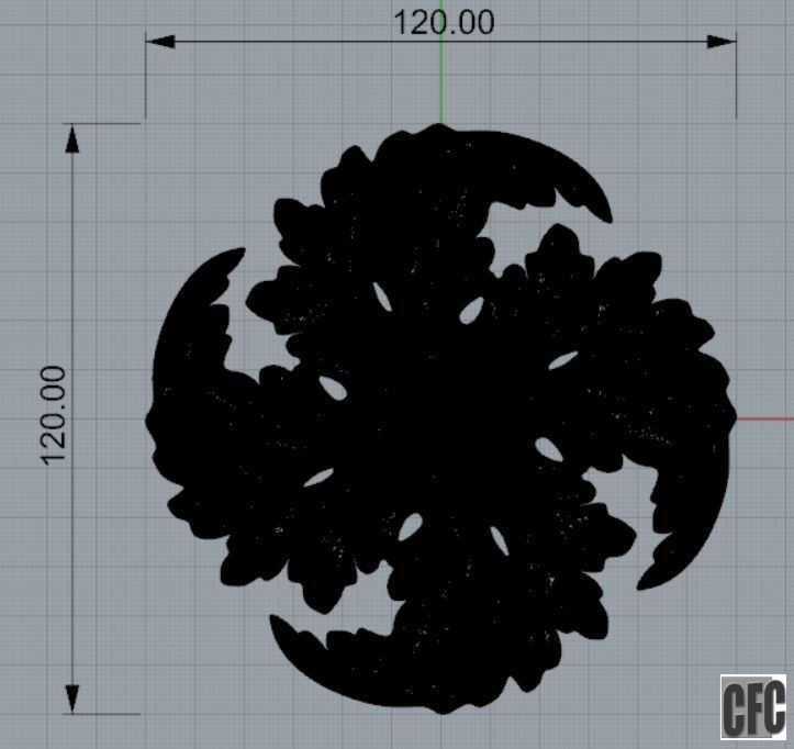 WoodCarving floral detail - 3d model for CNC - FlowerCFC01 3D print model_11