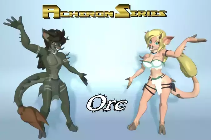 Acheron Orcs Nude Low-poly 3D model
