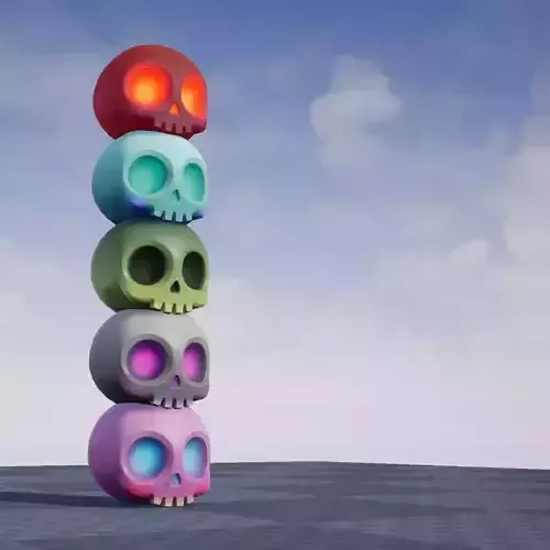 Cute Skull Low-poly 3D model