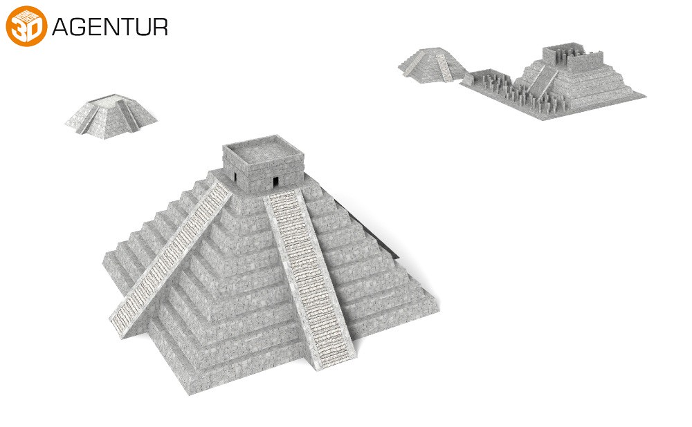 Pre Hispanic Mayan City of Chichen Itza 3D model_2