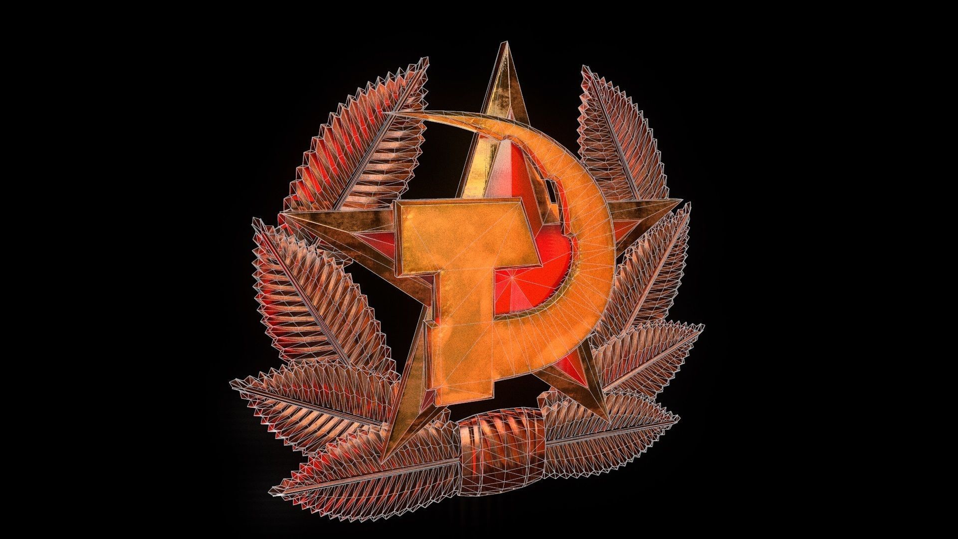 cockade Low-poly 3D model_8