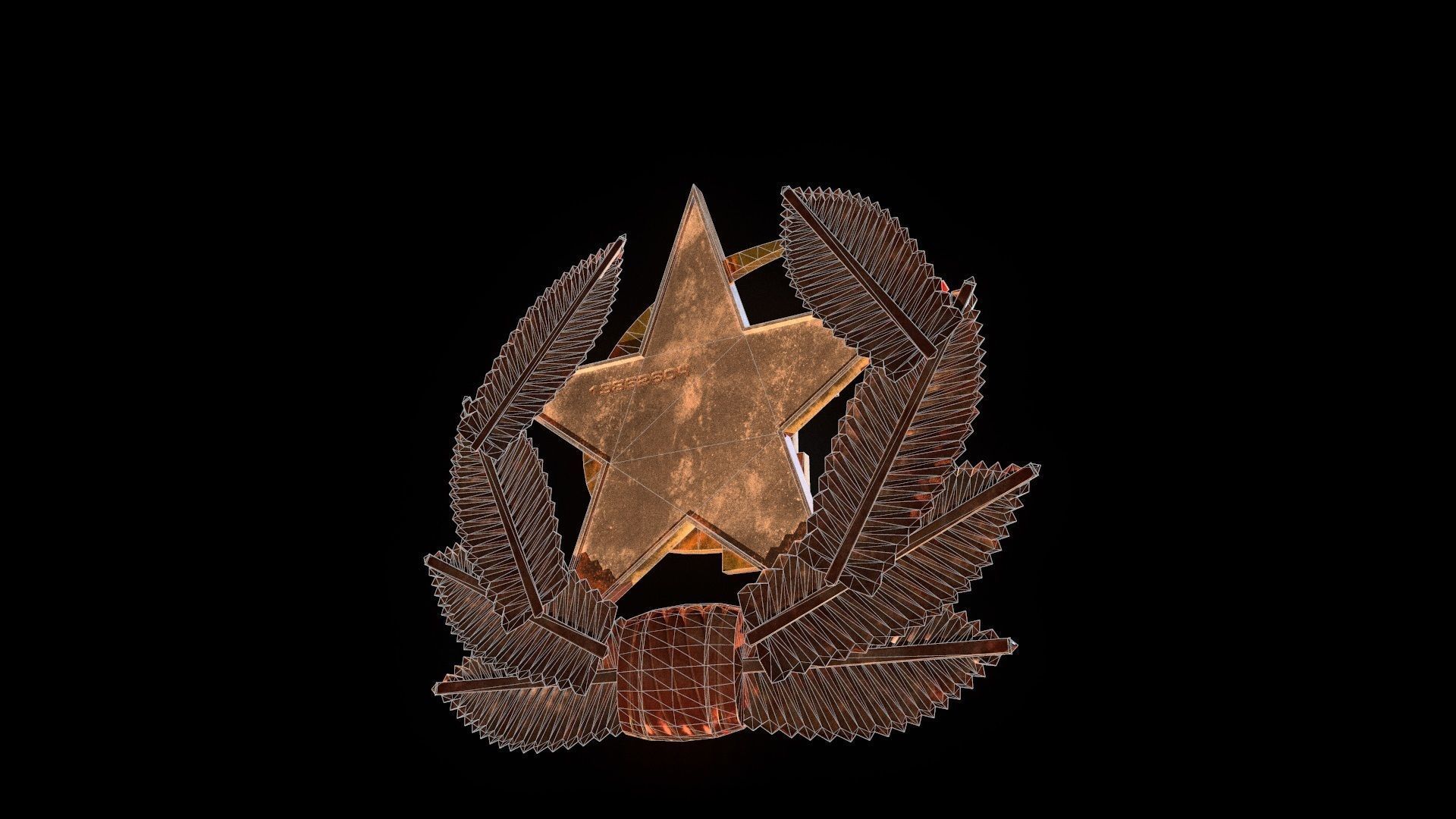 cockade Low-poly 3D model_9