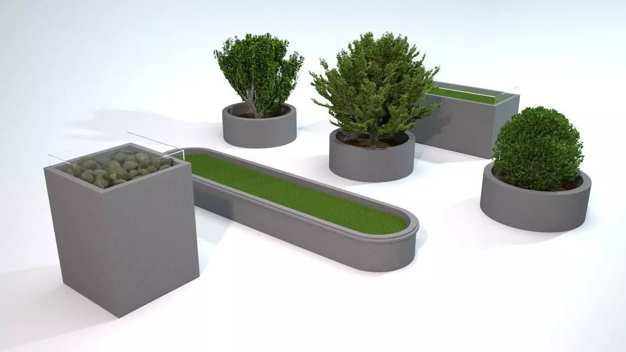 Decorative granite blocks 3D model | CGTrader