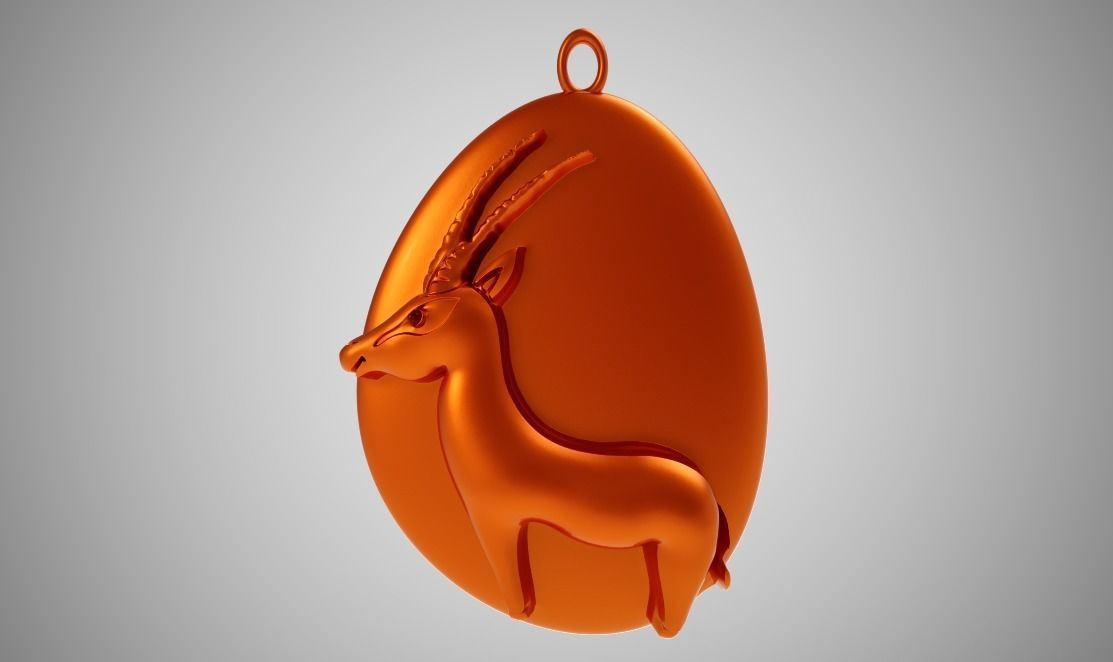Rock Gazelle Necklace 3D print model_7