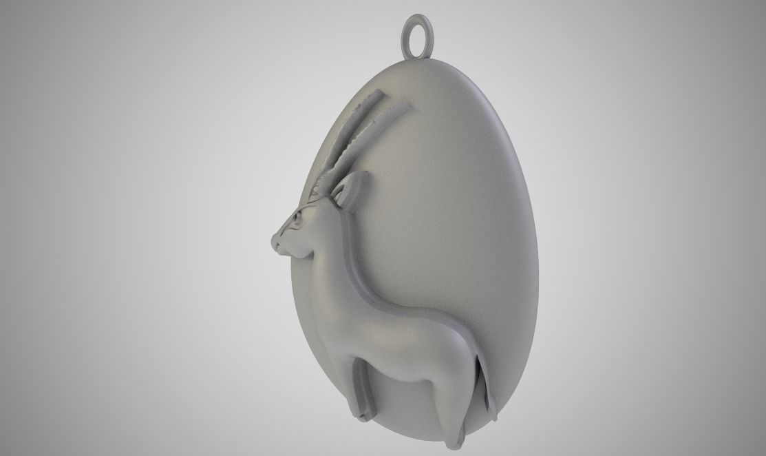 Rock Gazelle Necklace 3D print model_3