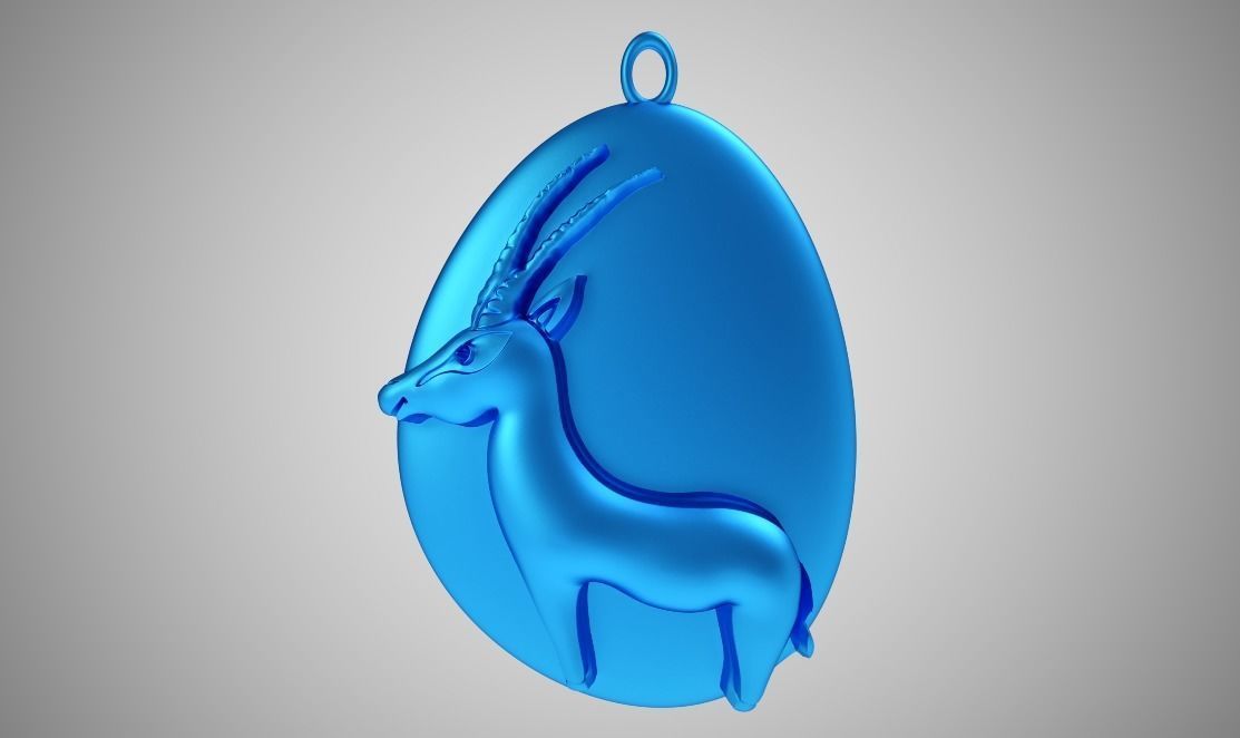 Rock Gazelle Necklace 3D print model_8