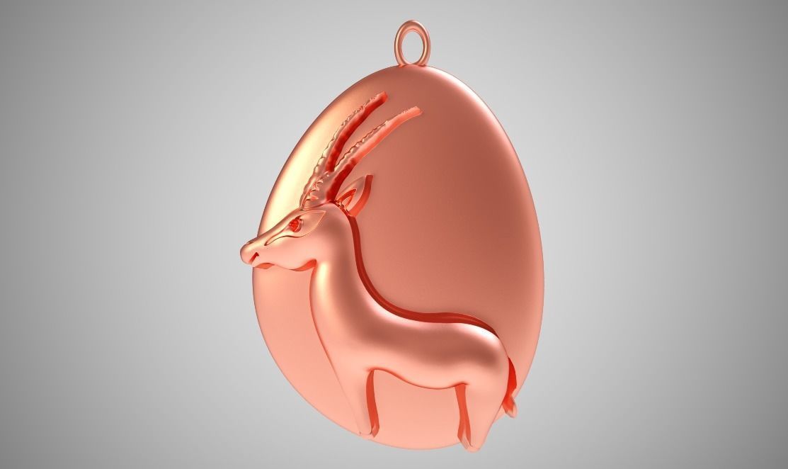 Rock Gazelle Necklace 3D print model_9